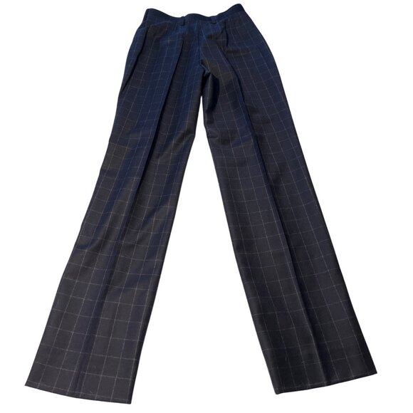 Worldly Things By Ani Chiara Model L Pants In Navy With Check Pattern 57g - Picture 2 of 8